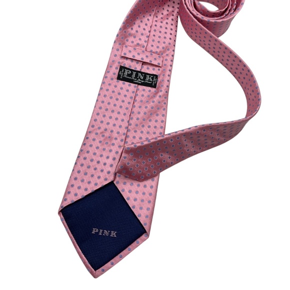 THOMAS PINK Pink Polka Dot Silk LUXURY Tie - Picture 2 of 4